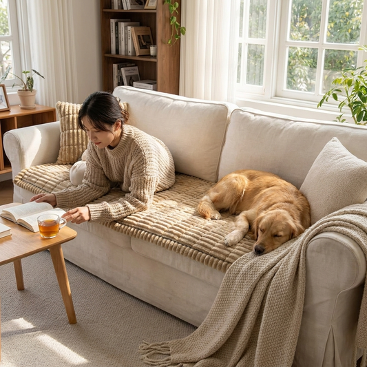Ultra Plush Sofa Bedding Couch Slipcover lifestyle