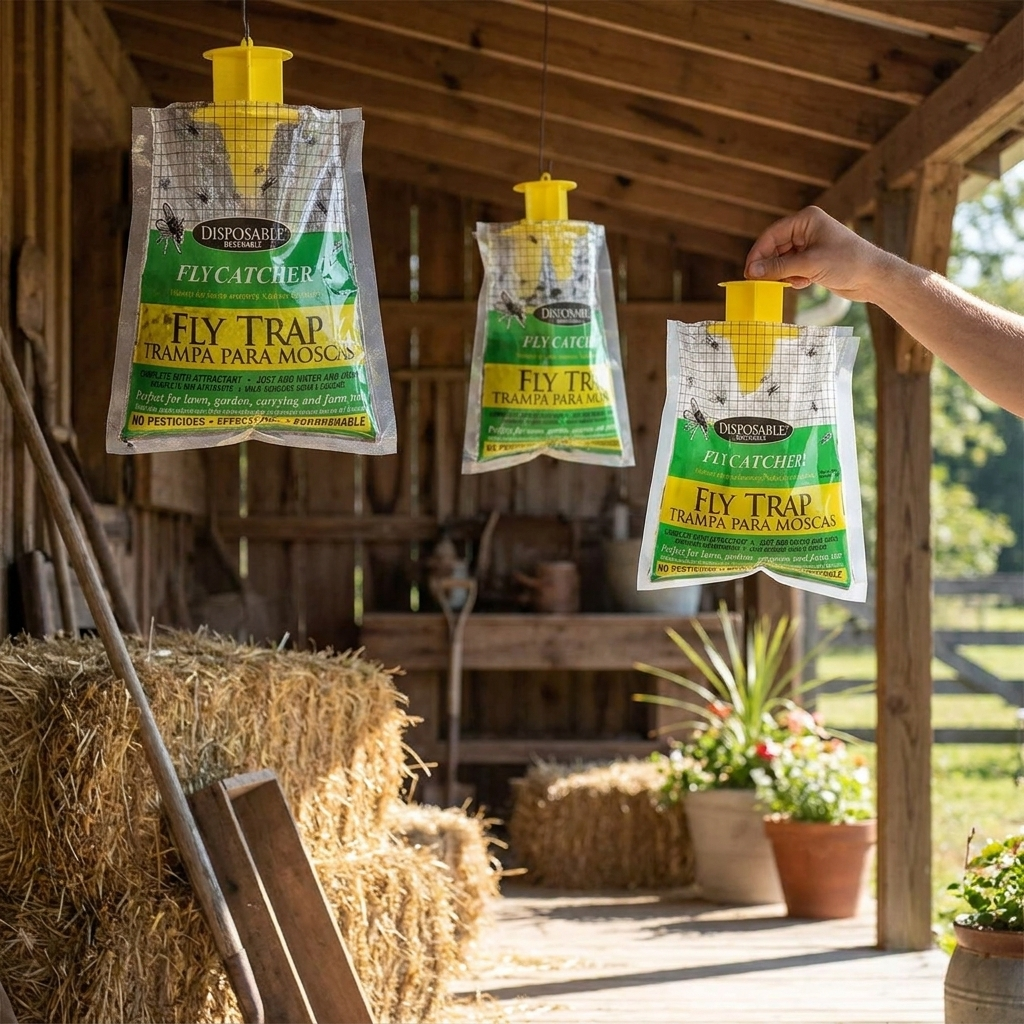 Eco Disposable Outdoor Fly Trap lifestyle