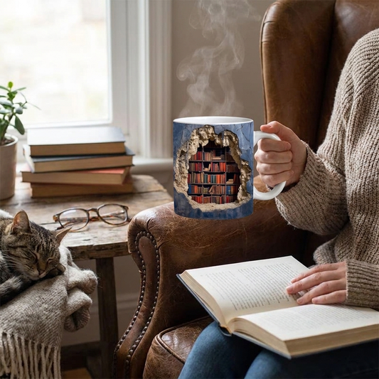 3D Library Bookshelf Mug lifestyle
